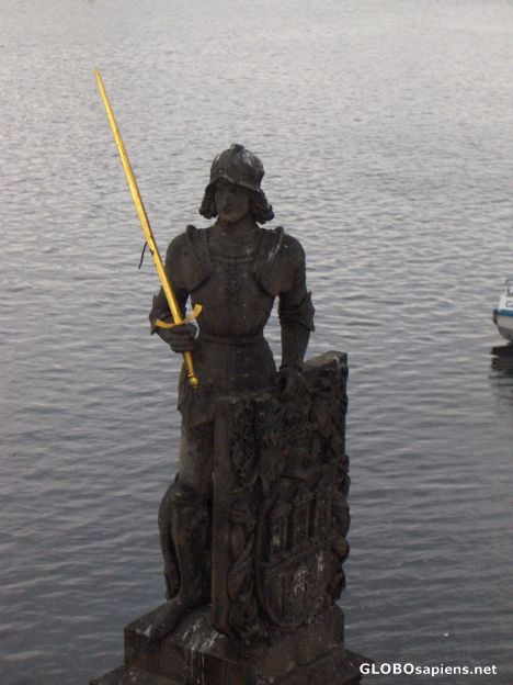Postcard Angel with golden sword