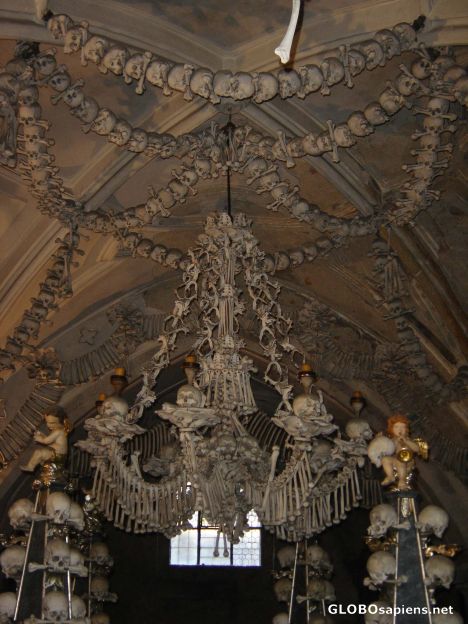 Postcard Kostnice ossuary