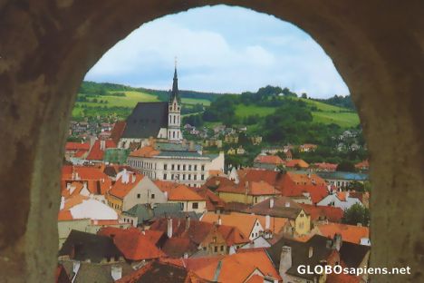 Postcard An Arch and view of Cesky Krumlov
