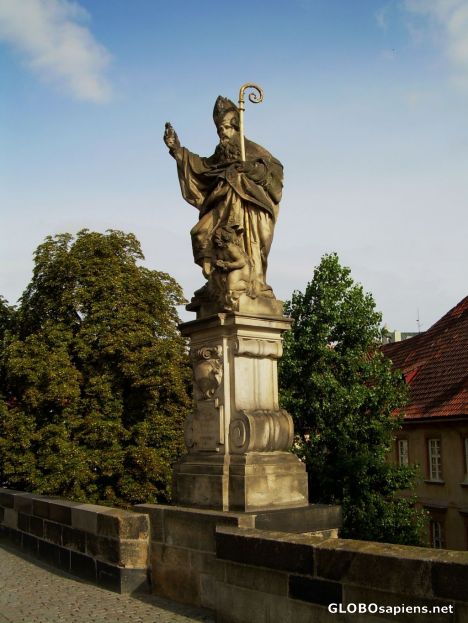 Postcard Sculpture on the Charles Bridge