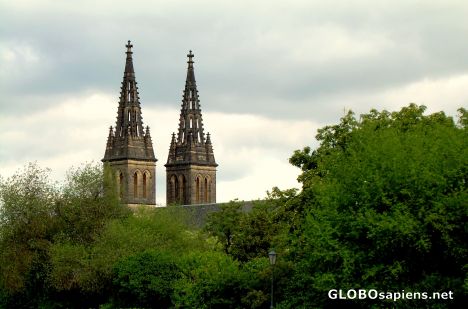 Postcard Church in Vyšehrad stronghold