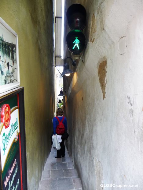 Postcard A really narrow lane ...
