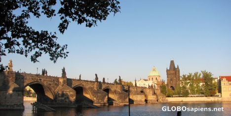 Postcard Charles Bridge from Kampa Island