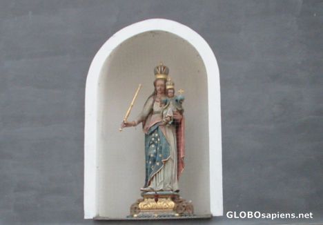 Postcard Cesky Krumlov - Statue on Marionet Museum Foyer