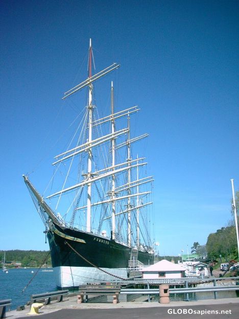 Postcard Museum ship Pommern