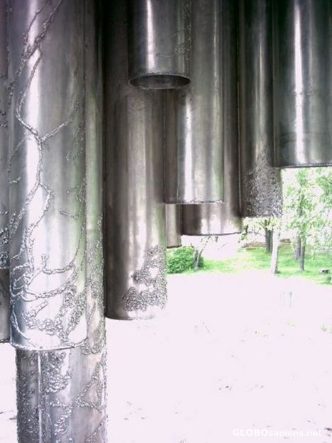 Postcard Sibelius Memorial - detail of 'pipes'