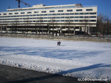 Postcard frozen auria river