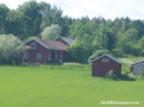 Postcard finnish farms