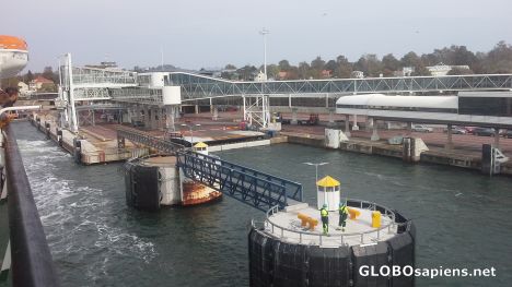 Postcard Modern ferry terminal