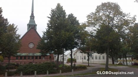 Postcard Protestant church in Mariehama