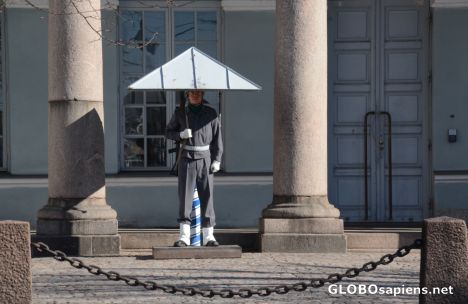 Postcard Helsinki (FI) - an uniformed guard
