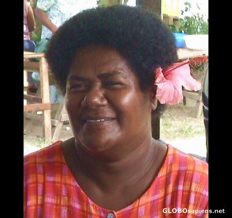 Postcard Charming lady from Savusavu