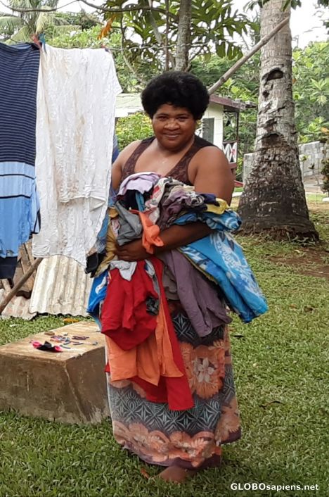 Postcard Laundry on the string