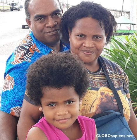 Postcard Local family
