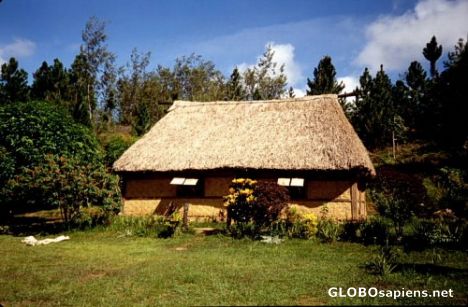 Postcard Typical Fijian house