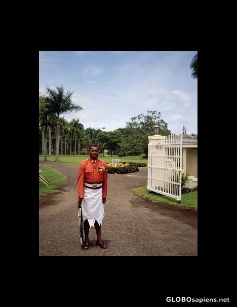 Postcard Guard in front of presidential palace