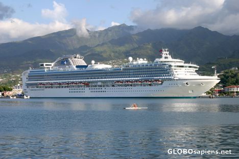 Postcard Sapphire Princess in Papeete Harbor