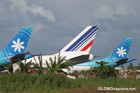 Postcard French Polynesia travel symbols