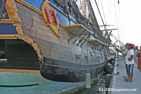 Postcard James Cook's Endeavour replica at Papeete