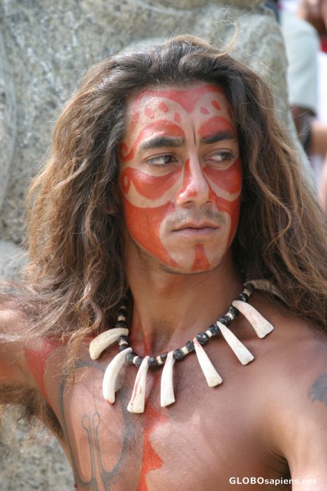 Postcard Easter Island dancer - Rapa Nui  bailarín