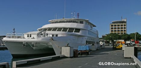 Postcard Papeete Harbor: Haumana Catamaran cruise ship