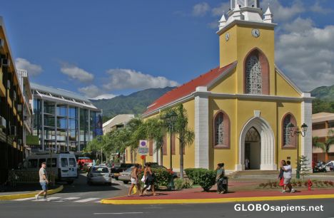 Postcard Papeete cathedral