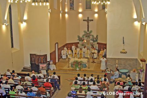 Postcard Papeete cathedral: Baroque concert