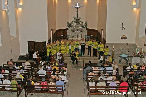 Postcard Papeete cathedral: Baroque concert