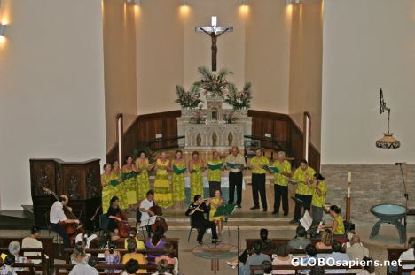 Postcard Papeete cathedral: Baroque concert