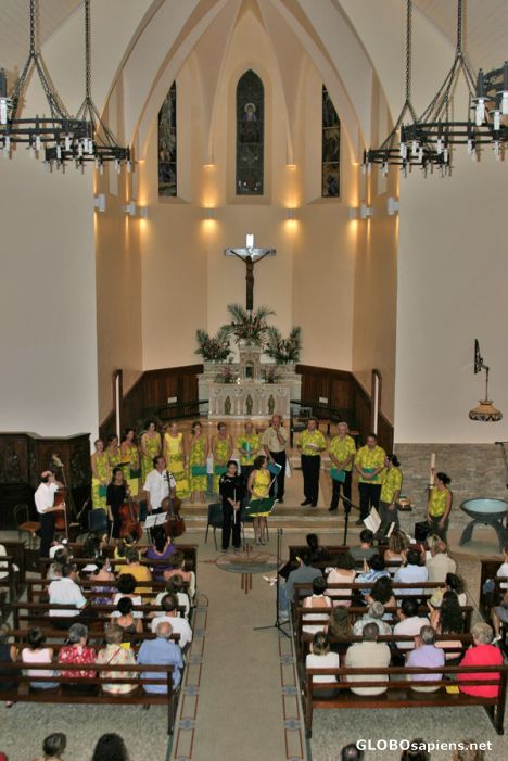 Postcard Papeete cathedral: Baroque concert