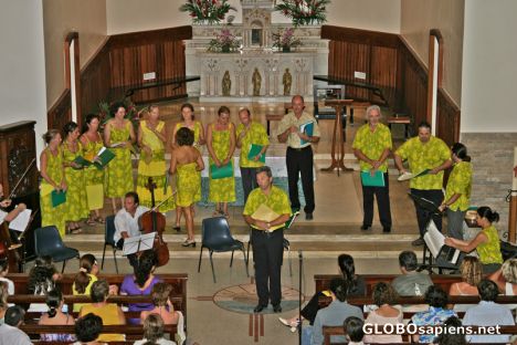 Postcard Papeete cathedral: Baroque concert