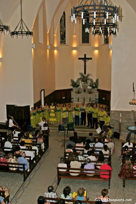 Postcard Papeete cathedral: Baroque concert