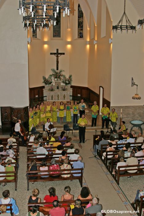 Postcard Papeete cathedral: Baroque concert