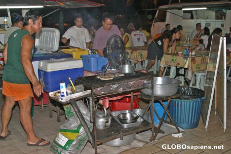 Postcard Papeete - Vaiete square - A Chinese Foodvan