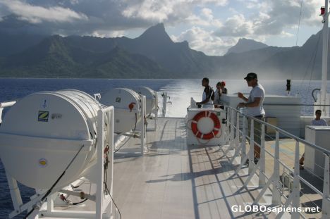 Postcard On board Aremiti 5 ferry