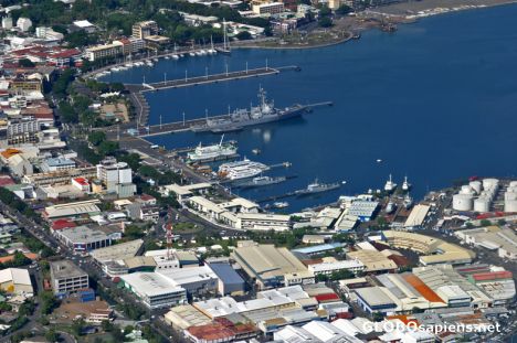 Postcard Papeete Harbour: Bird's eye view