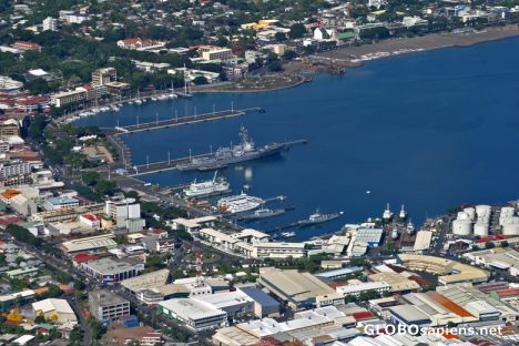 Postcard Papeete Harbour: Bird's eye view