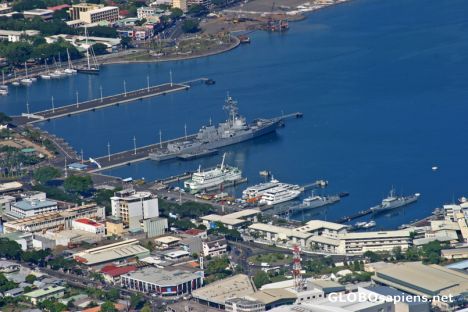 Postcard Papeete Harbour: Bird's eye view
