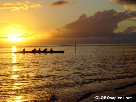 Postcard Pointe Venus - Canoe on sunset
