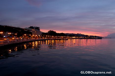 Postcard Tahiti - Papeete just before the night