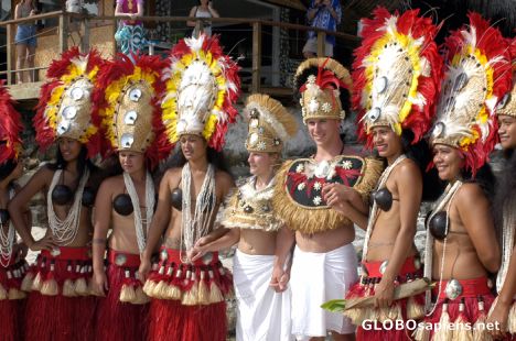 Postcard traditional Tahitian wedding ceremony