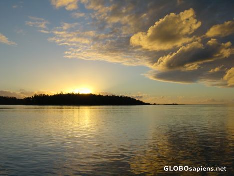 Postcard Les Tipaniers beach sunset