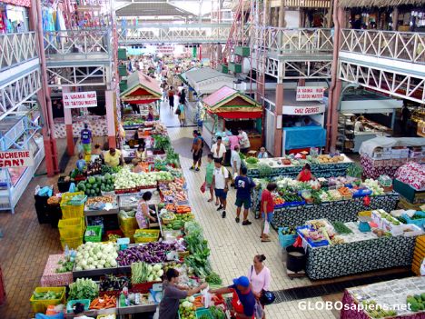 Postcard The public market in Papeete