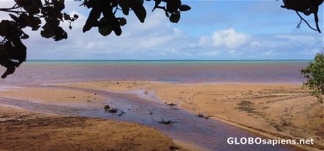 Postcard Pink sand beach on Tubuai