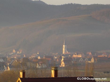Postcard Early morning in the Alsace