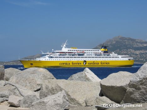 Postcard Corsica Ferries leaving for mainland