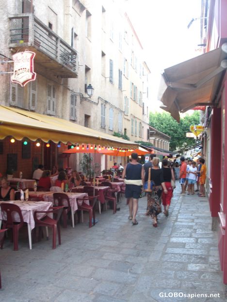 Postcard street scene in ile rousse