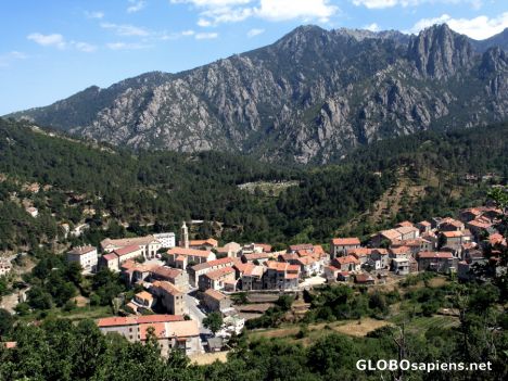 Postcard Ghisoni deep in the heart of the corsican mountain