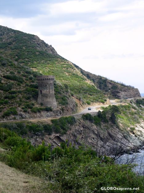 Postcard Coastal roads on cap corse