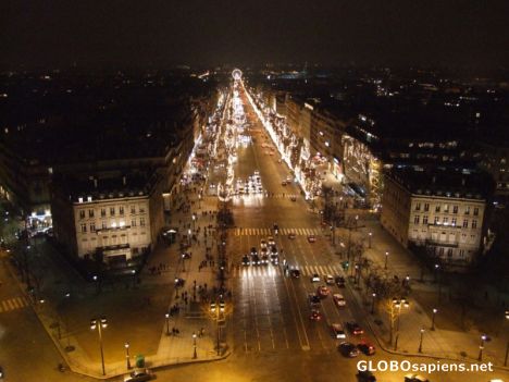 Postcard Champs Elysee, seen from the Arc du Triomphe